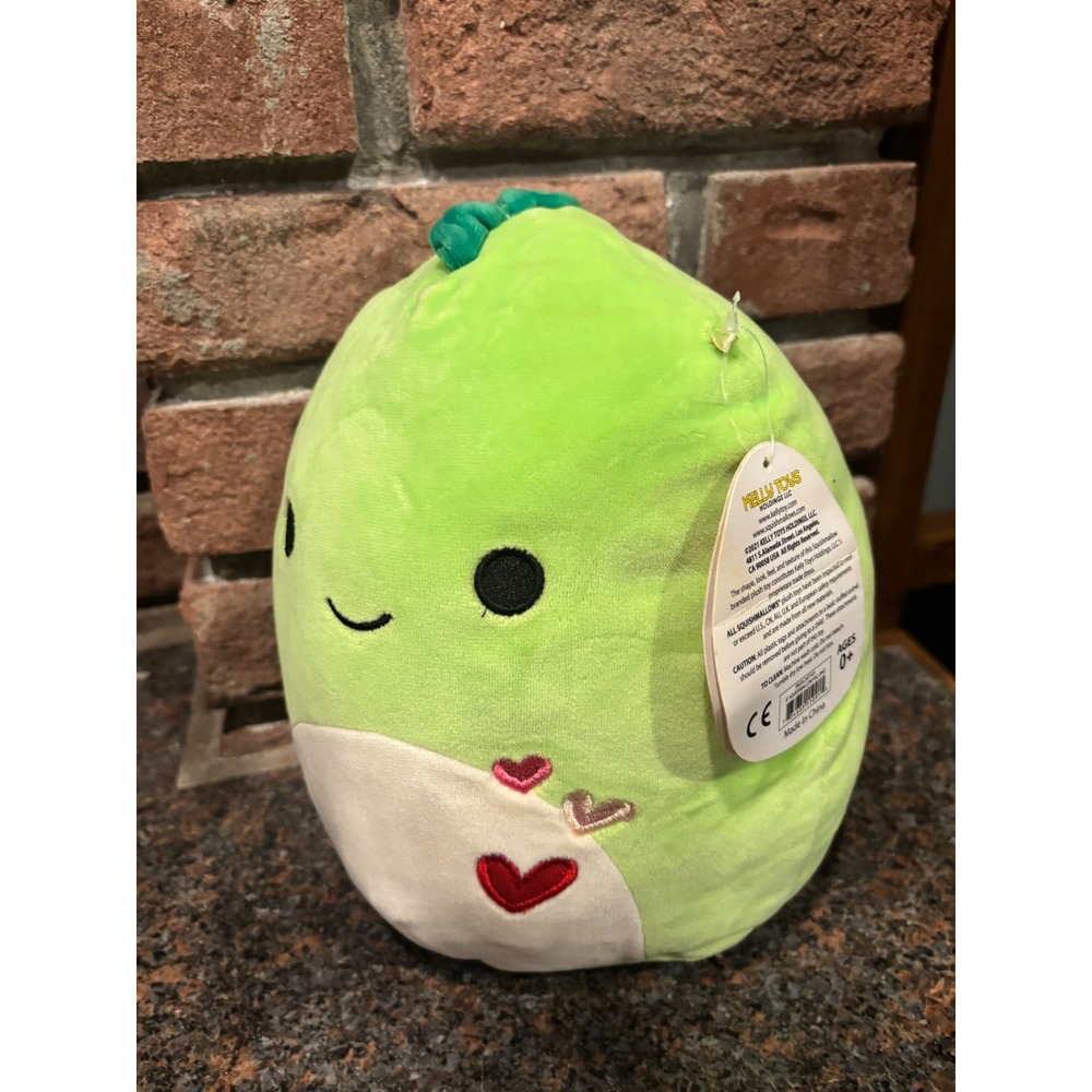 Squishmallow Danny the Dino Green Hearts Valentines Day Plush 8 Inch NWT
